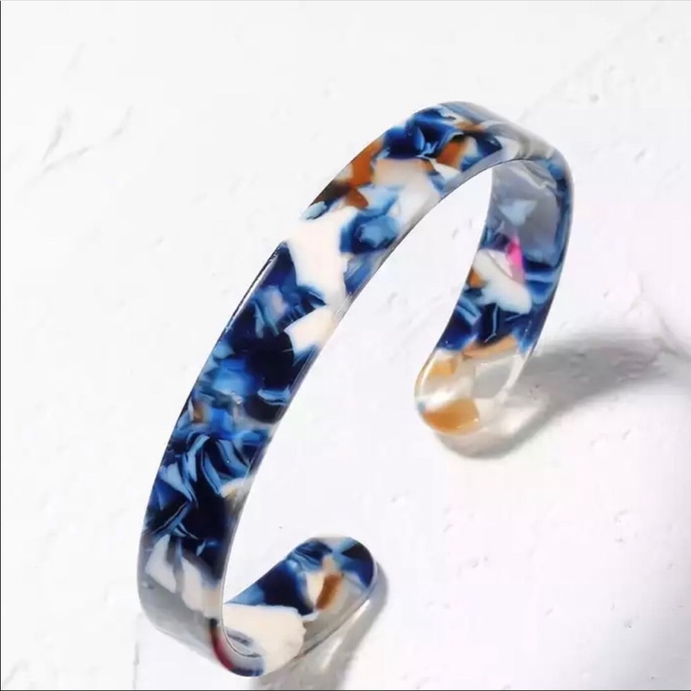Blue Marble Acrylic Bangle